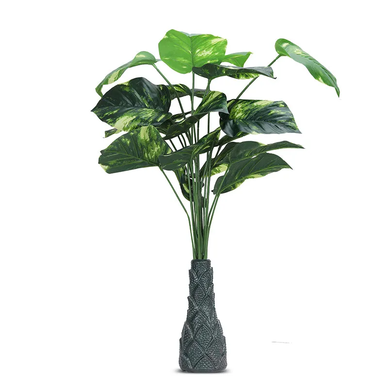 Infinita Artificial Money Plant I With Black Plastic Pot - 3 Feet media 3
