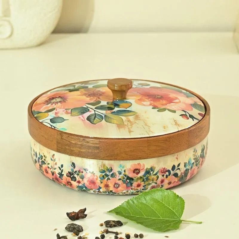Pushpa Paatra Handcrafted Mango Wood Masala Box - 4