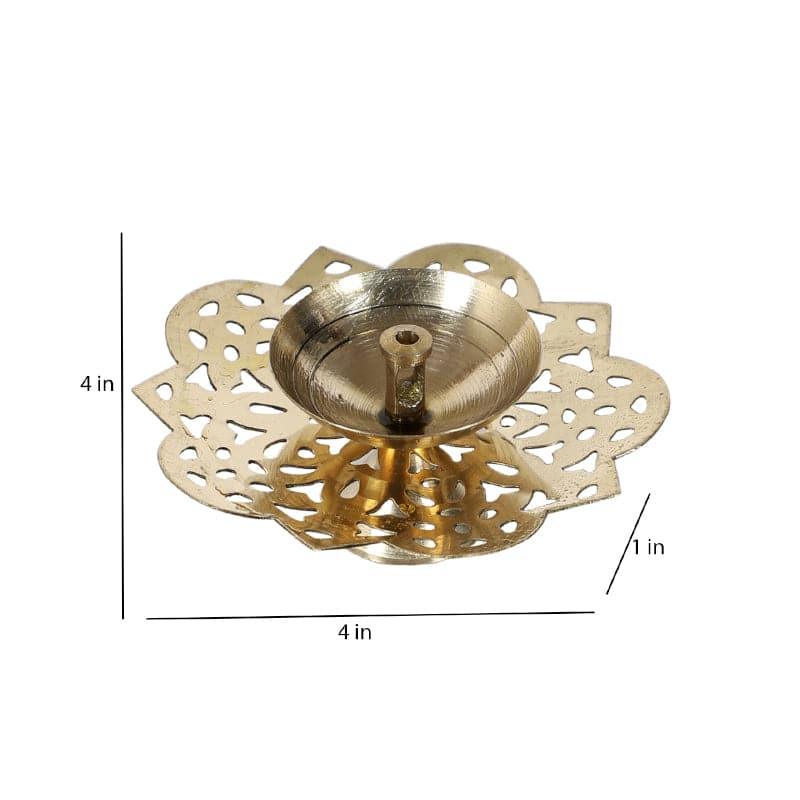 Hastha Brass tealight Candle Holder - Set Of Four media 4
