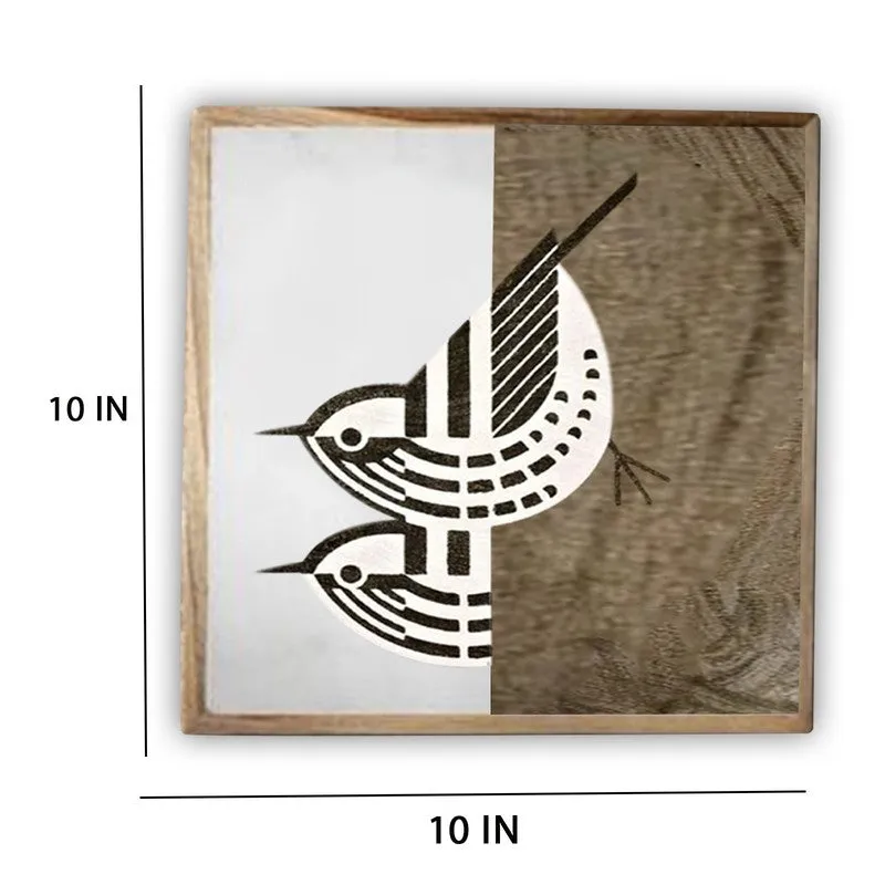 Whispering Birds Marble Wall Art - 10 Inches media 5