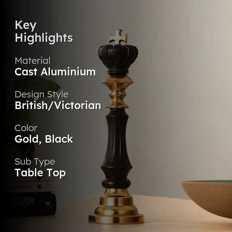Victoris King Chess Piece- Gold,Black media 2