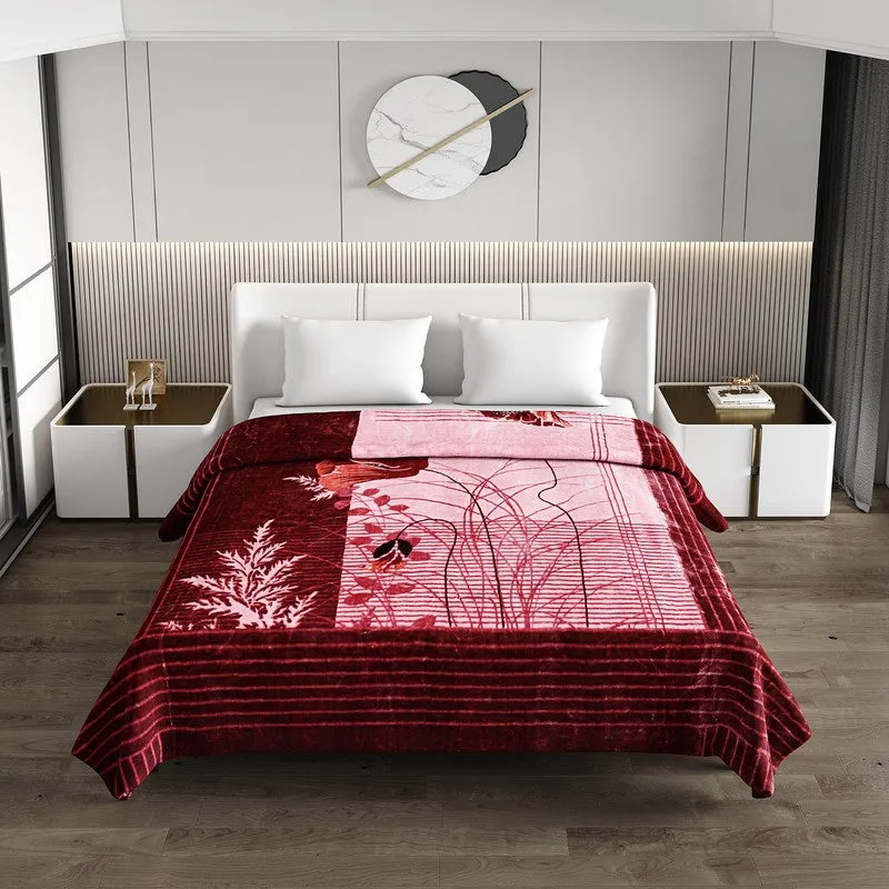 Monte Carlo Crimson Dream Blanket (Maroon) - 800 GSM media 3