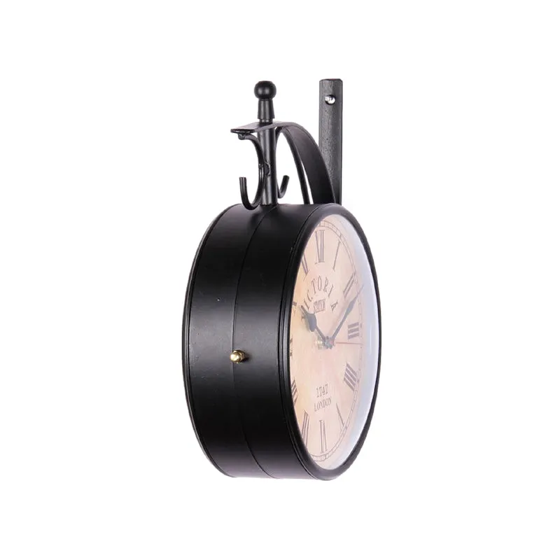 Forma Double Sided Roman Numeral Station Clock - Black & Off White media 3