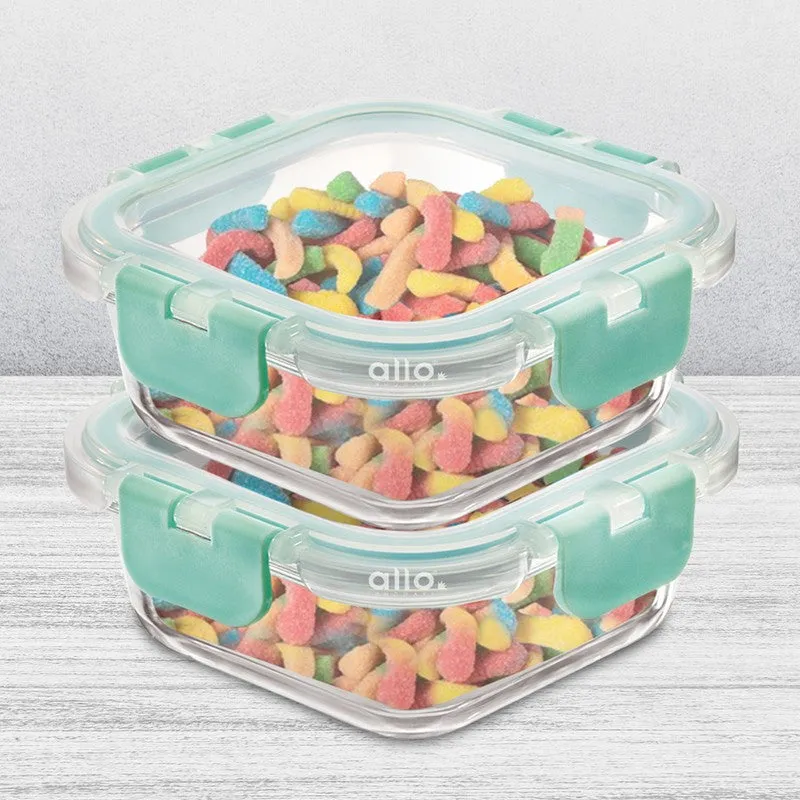 Snaksy Leak Proof Glass Lunch Box (160 mL Each) - Set Of Two media 5
