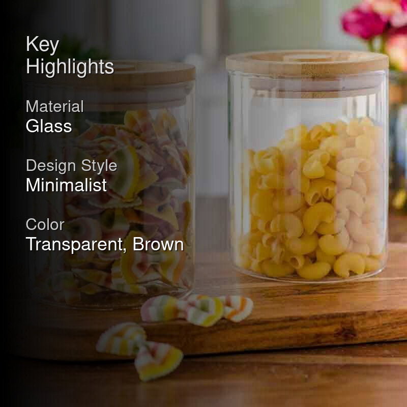 CandyMax Glass Jar With Wooden Lid (660 mL Each) - Set of Two media 2