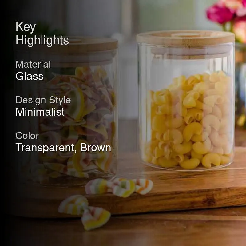 CandyMax Glass Jar With Wooden Lid (660 mL Each) - Set of Two media 2