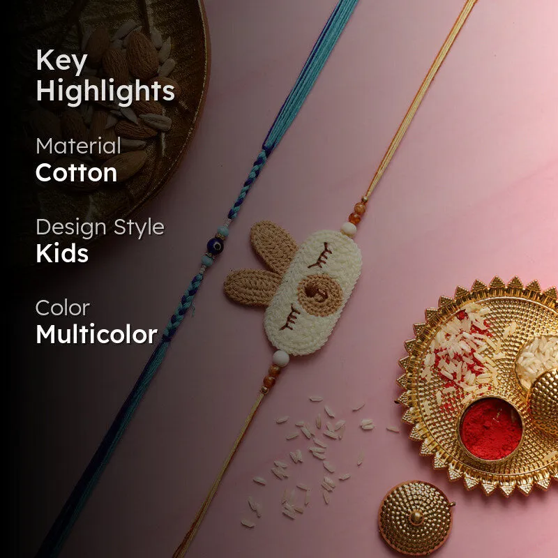Bunny Rakhi with Roli Chawal - Three Piece Set media 2