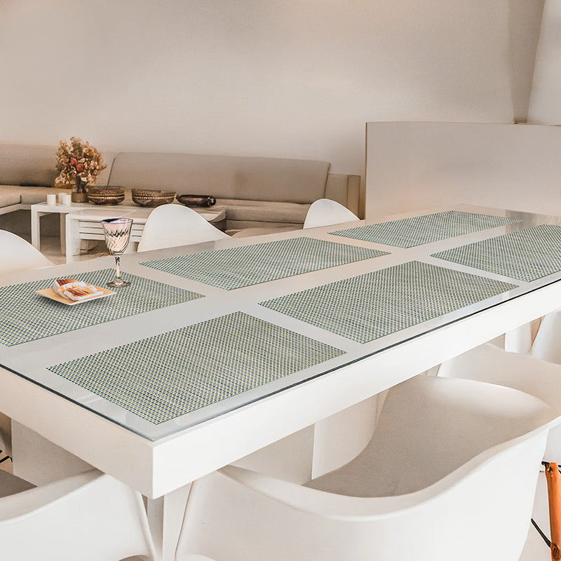 Vantage PVC Table Mat (Beige & Black) - Set Of Six