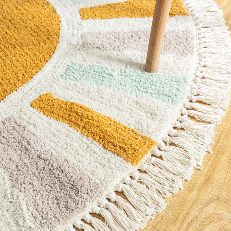 Sun Glare Cotton Tufted Cotton Rug - Orange media 4