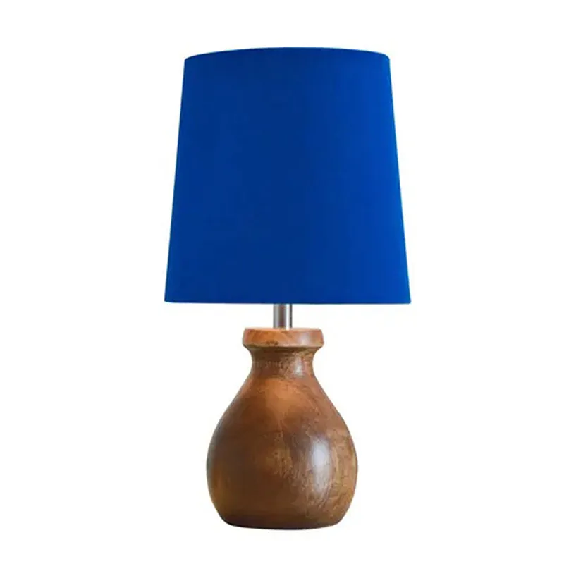 Eleera Wooden Table Lamp - Blue,Brown media 4