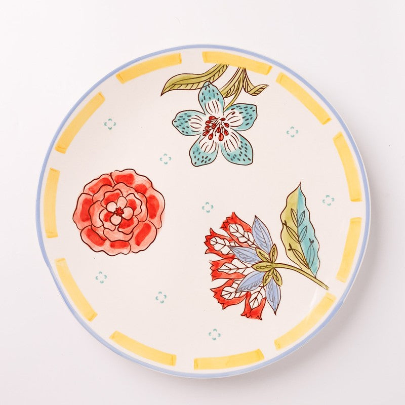 Stripe & Stem Handpainted Ceramic Pasta Plate media 3