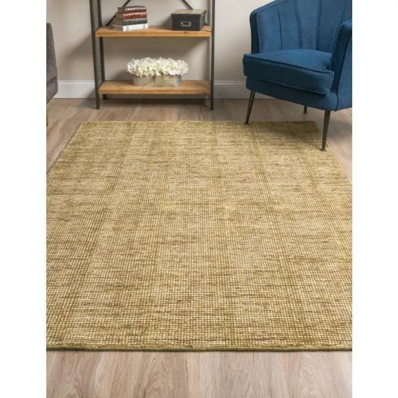 Thread Tale Hand Woven Wool Rug - Olive & Brown media 3