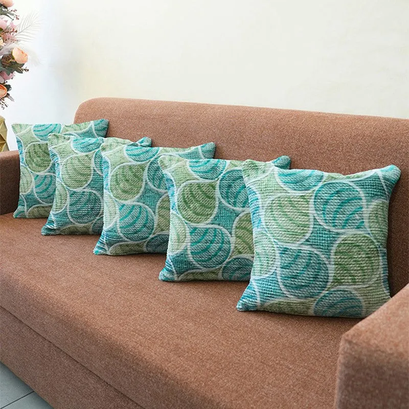 PetalPrism Cushion Cover (Sky Blue) - Set Of Five media 4