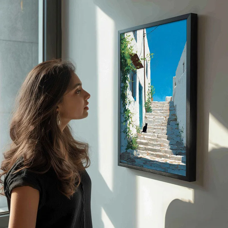 Scenic Walk Canvas Wall Painting - Black Frame media 5