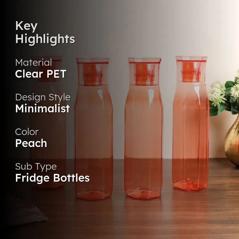 AquaLite Peach Clear PET Bottle (1000 mL Each) - Set Of Four media 2