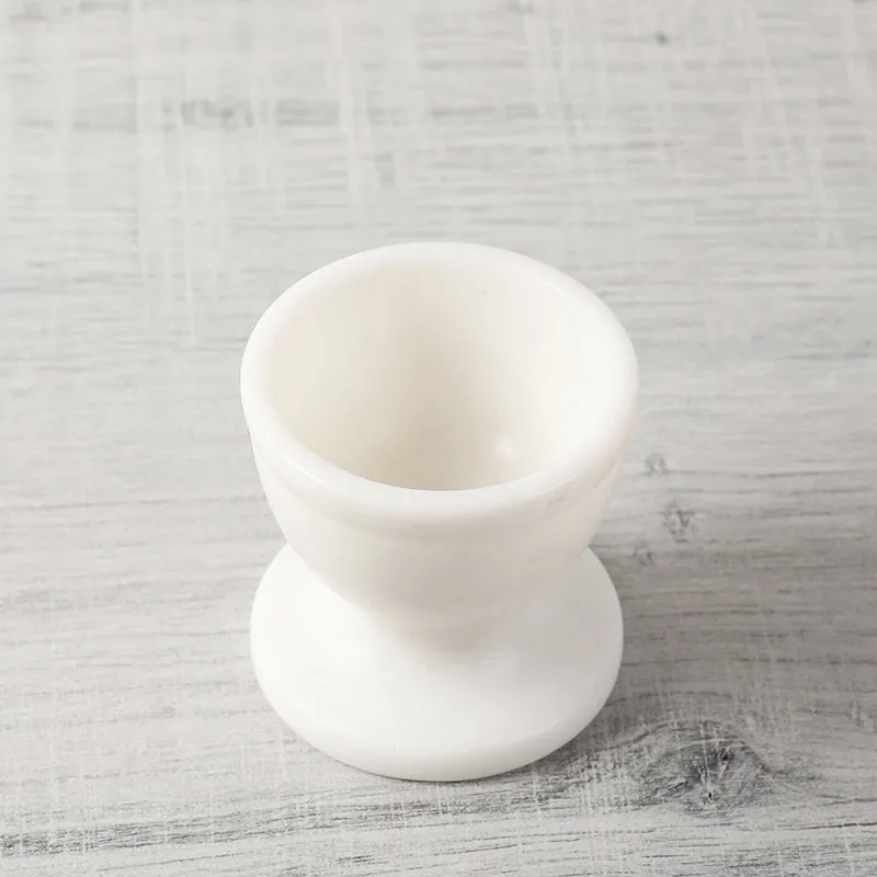 Stone Nest Marble Egg Cup (White) - Set Of Two media 6