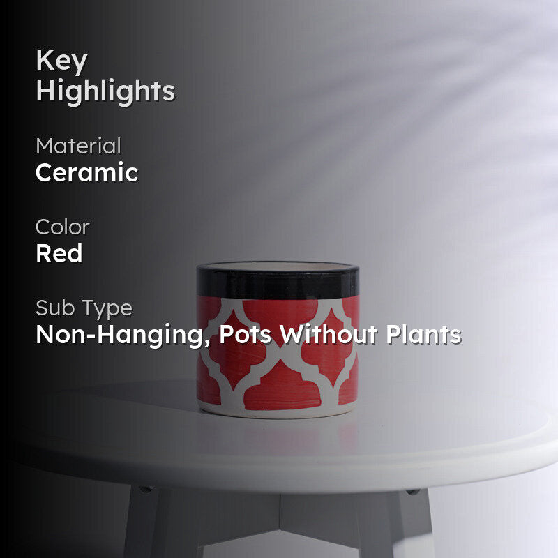Ugaoo Pipe Rose Red Ceramic Pot media 2