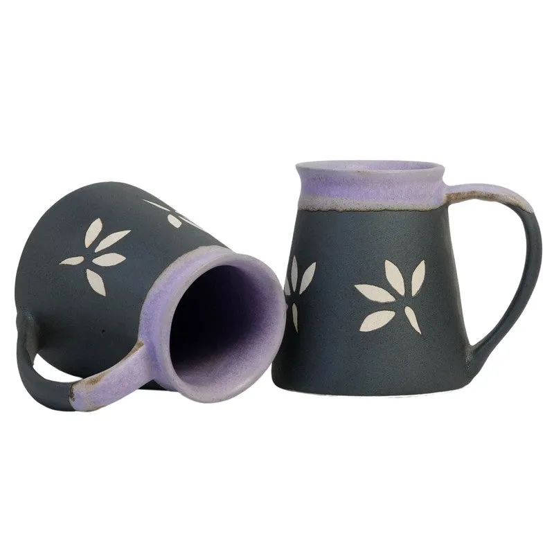 Ceramic Ceramic Coffee Mug (270 mL Each,Grey,Black) - Set Of Two media 7