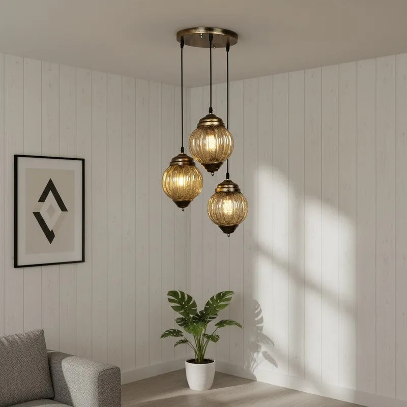 Vintage Cluster Glass Ceiling Lamp media 1