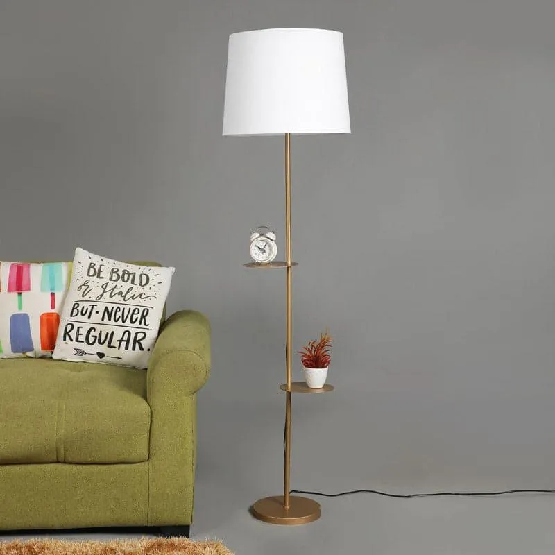 Rothnia Gold Floor Lamp With Shelf media 4