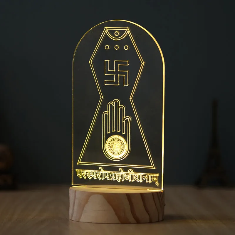 Jain Prayer LED Acrylic Table Lamp - Brown,Transparent media 5