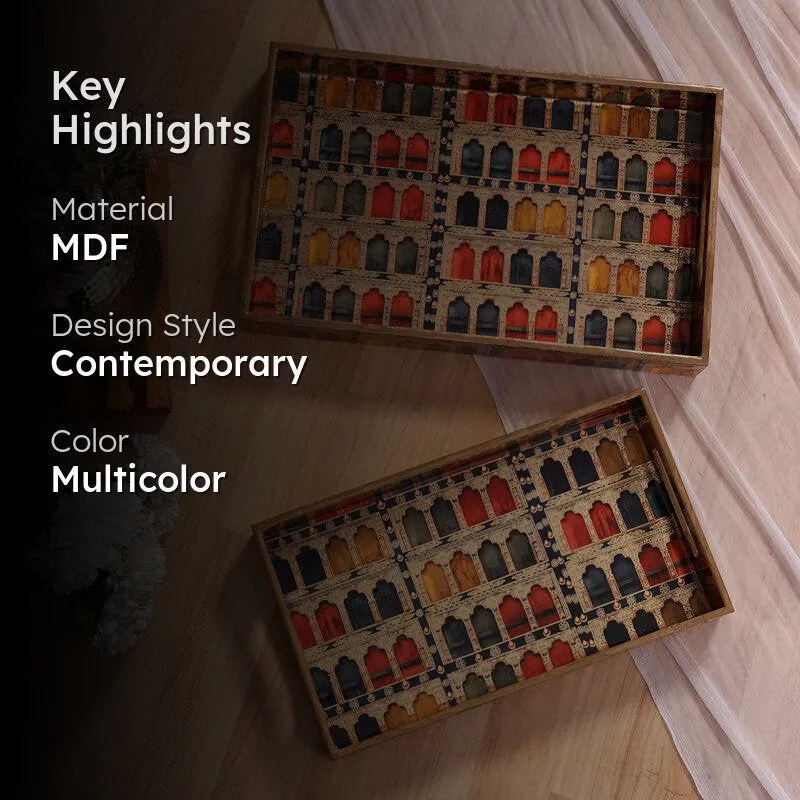 Rasdhara Wood Serving Tray (Large & Medium) - Set Of Two media 2