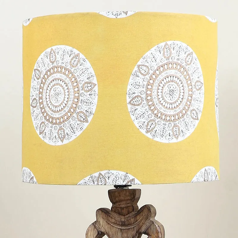 Mandala Merry Deco Printed Mango Wood Table Lamp - Brown,Yellow,White media 3