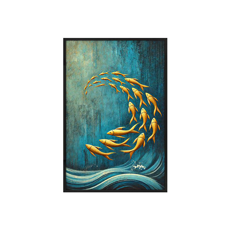 Beneath The Blue Wall Painting With Frame media 4