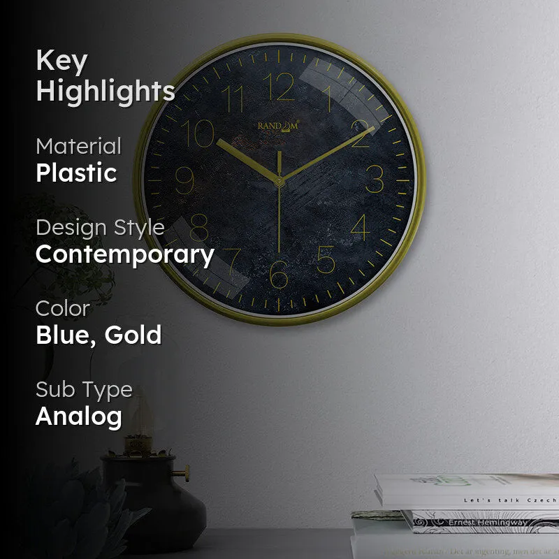Stone Luxe Plastic Analog Wall Clock media 2
