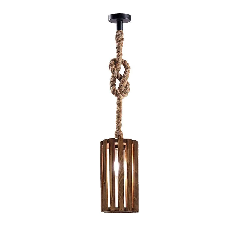 CageLite Wooden Ceiling Lamp - Brown media 7