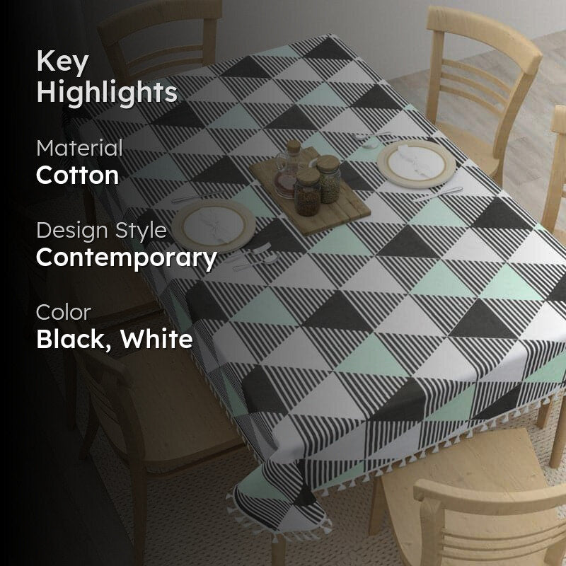 Merada Geometric Table Cover - Green media 2