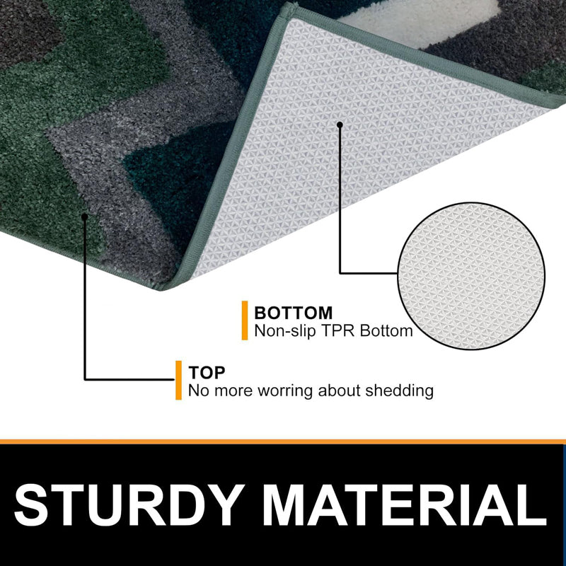 Mason Chevron Microfiber Bath Mat - Green media 6