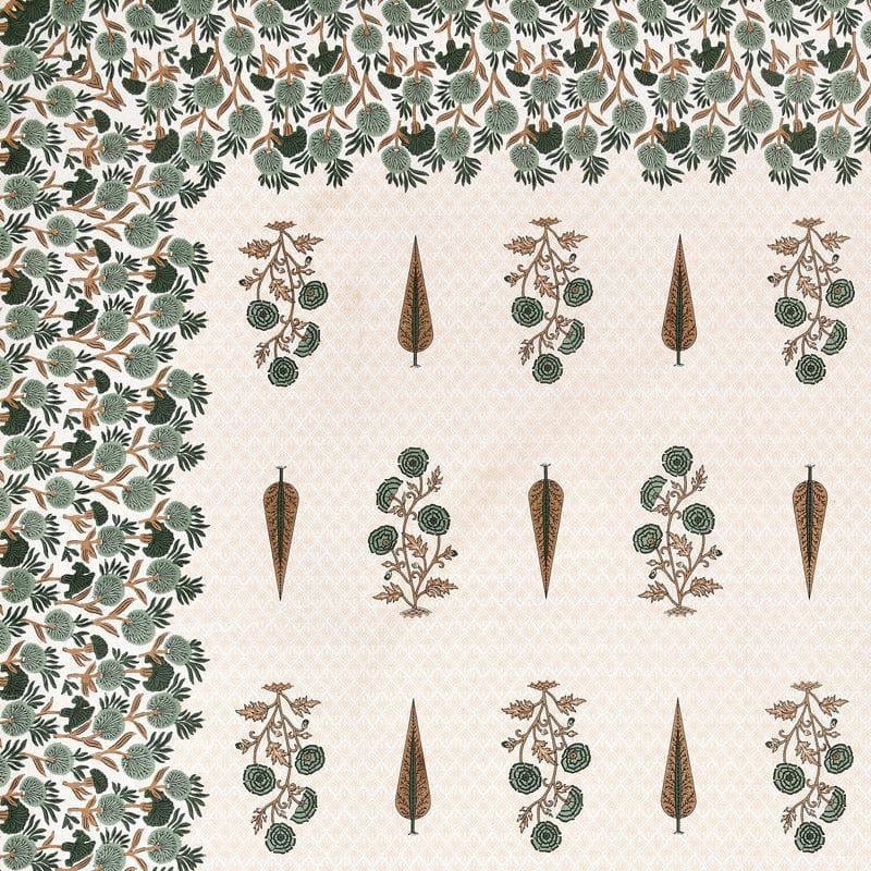Devika Ethnic Printed Cotton Bedsheet (Green) - 140 TC media 4