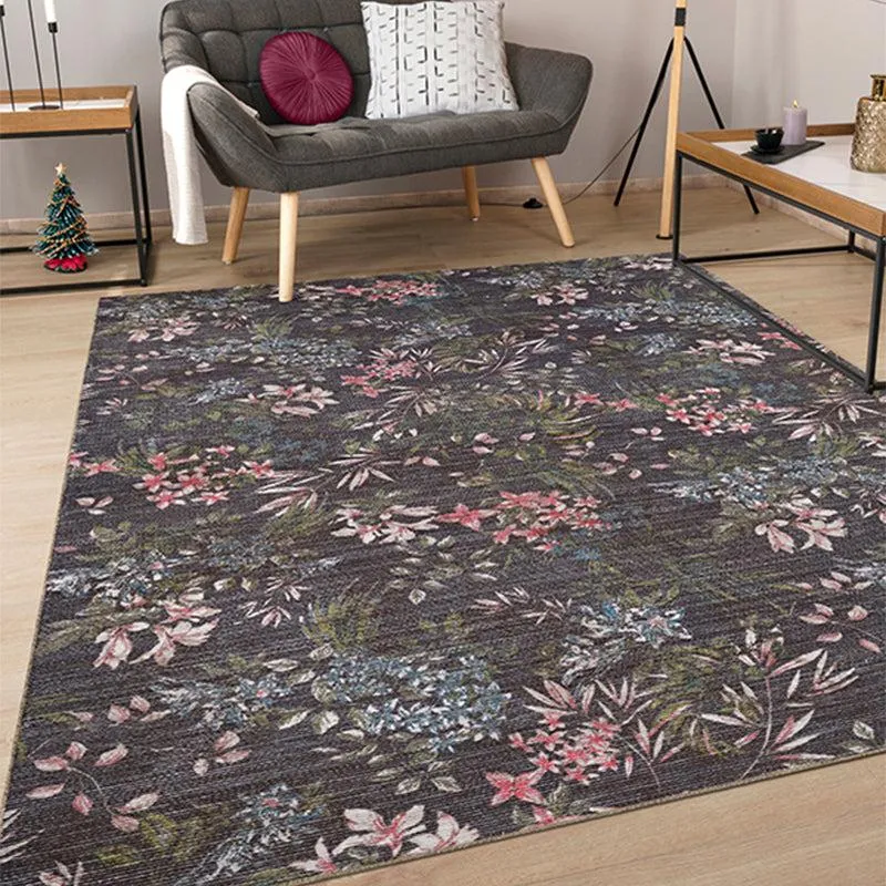 Lily Floral Carpet - Brown & Pink media 3