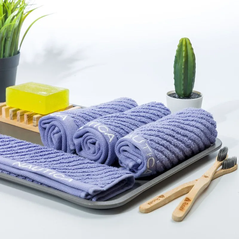 Nautica Dove Cotton Hand & Face Towel (Blue) - Set Of Four media 3
