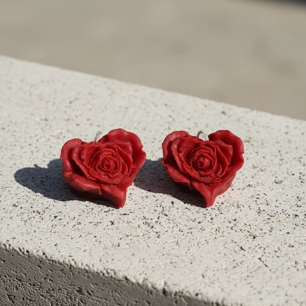 Hearty Rose Scented Candle - Set Of Two media 1