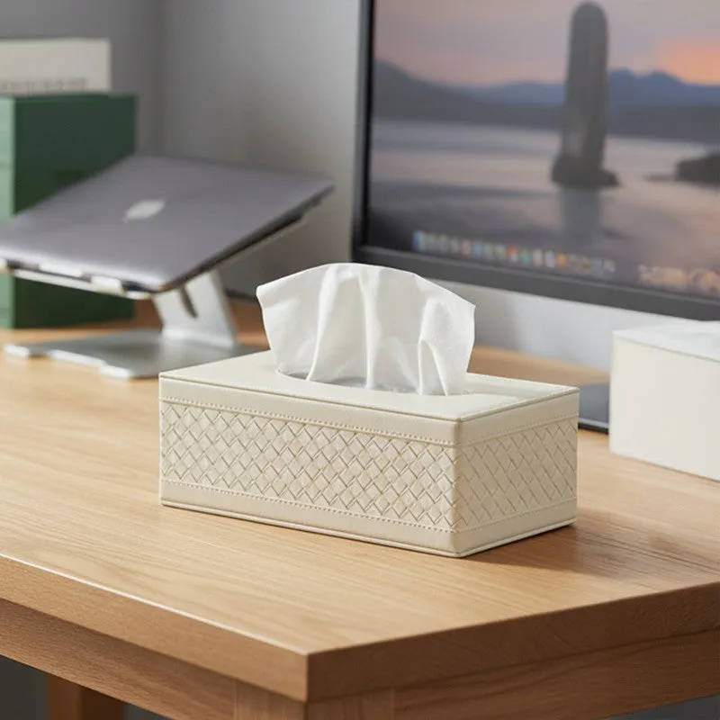AarviDecor Velvique Faux Leather Tissue Holder media 1