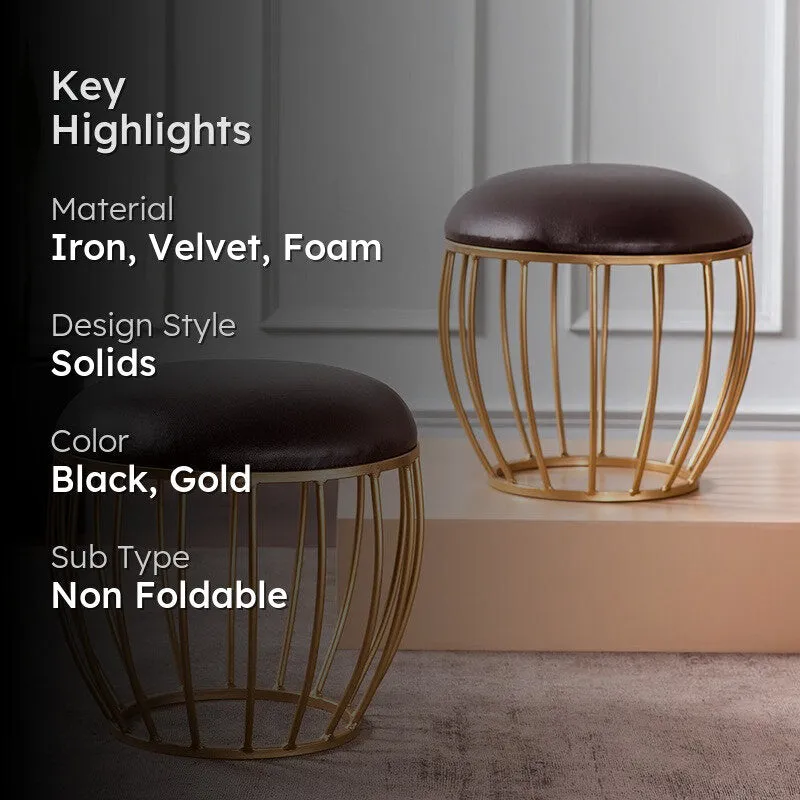 Candace Velvet Stool (Black) - Set Of Two media 2