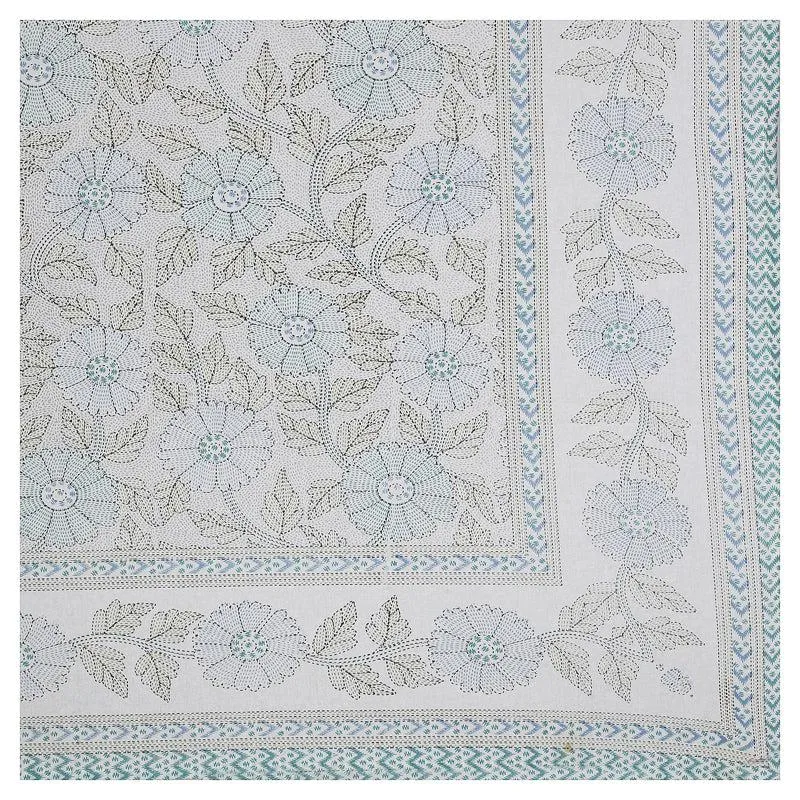 Neeraja Floral Diwan Set (Blue) - Six Piece set media 6