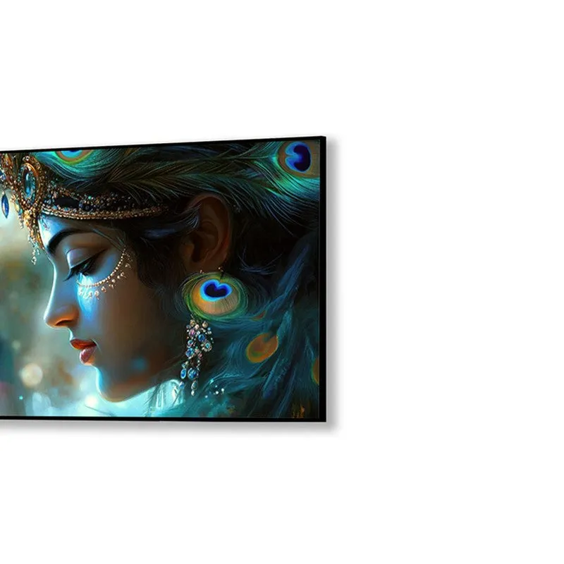 Krishnas Mystic Glow Canvas Wall Painting With Frame media 6