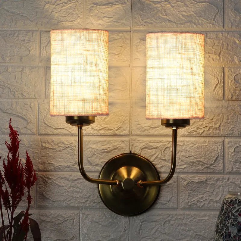 Lumoire Duo Metal Wall Lamp - Gold,White media 1
