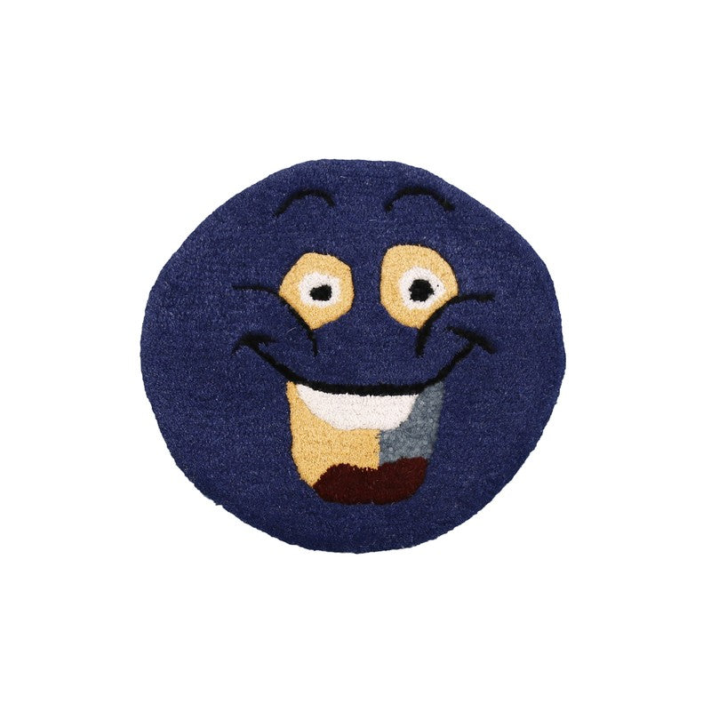 Smile Burst Wool Carpet - Blue
