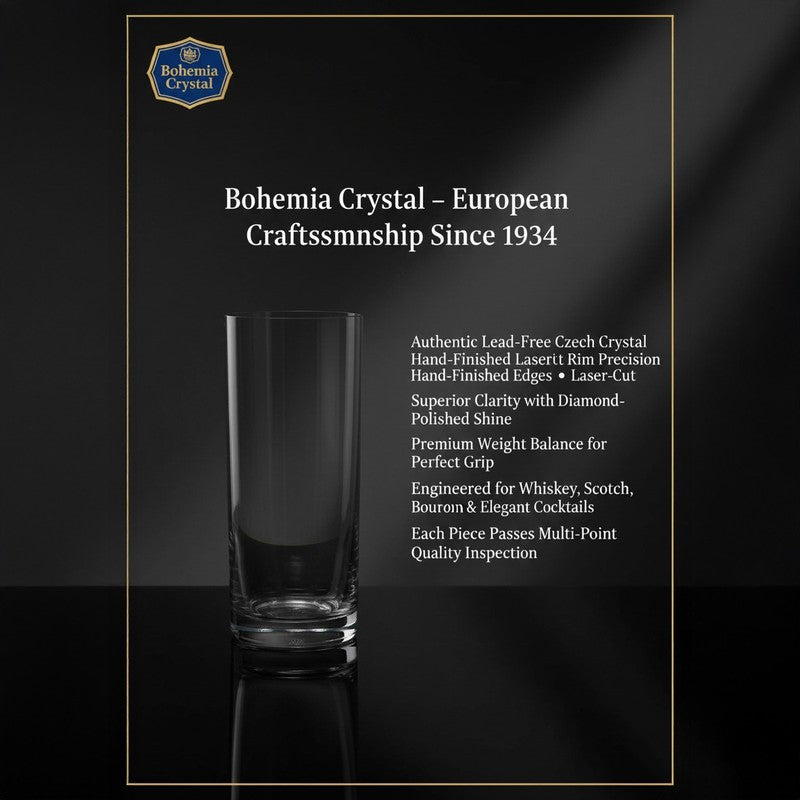 Melodia Bohemia Crystal Hi Ball Glass (300 ML) - Set Of Six media 4