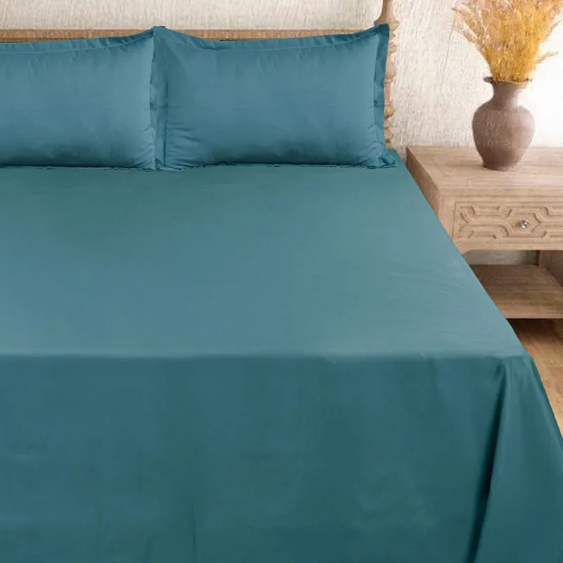 Cloud Drift Microfiber Bedsheet (Teal) - 140 GSM media 4