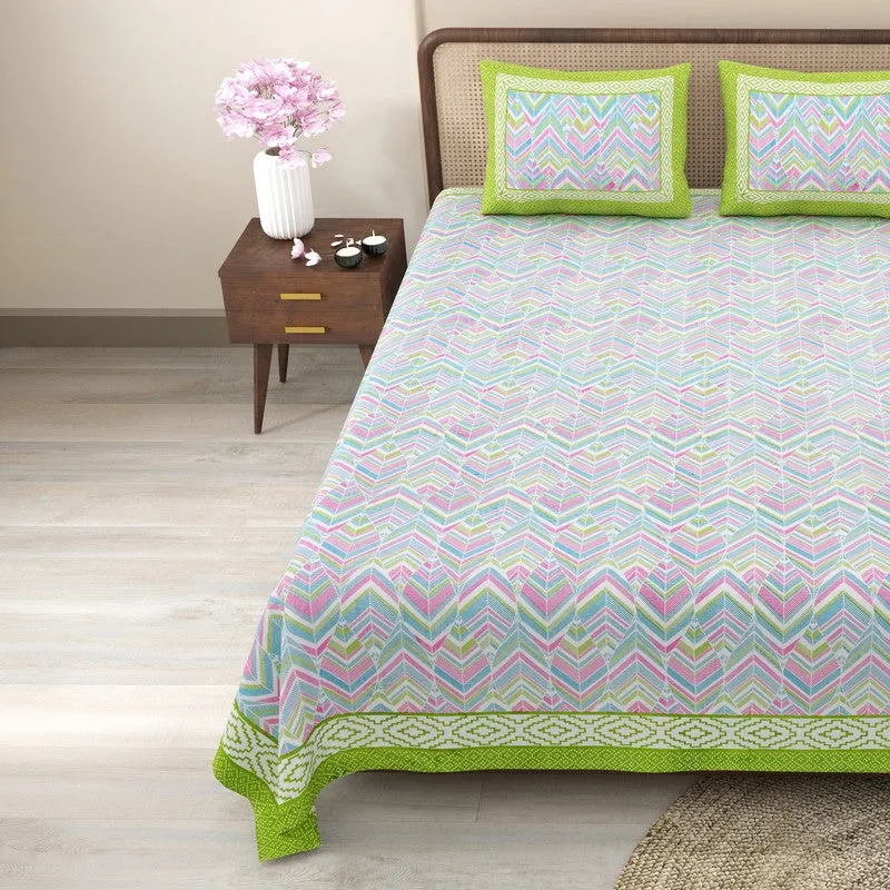 Softum Cotton Bedsheet (Green) - 240 TC media 4
