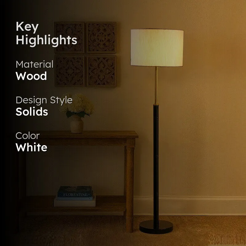 Nordic Glow Wooden Floor Lamp - Beige media 2