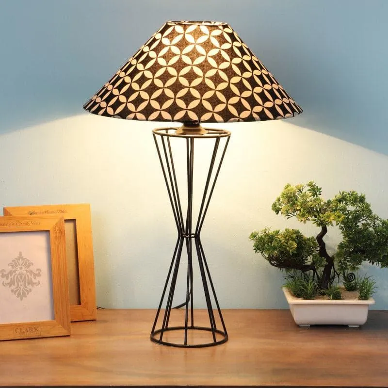 Tatania Briar Fabric Table Lamp - Black,White media 1