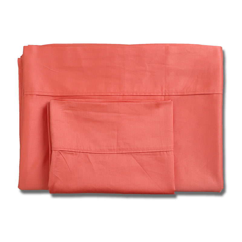 Subtle Grace Solid Cotton Bedsheet (Red) - 130 TC media 5