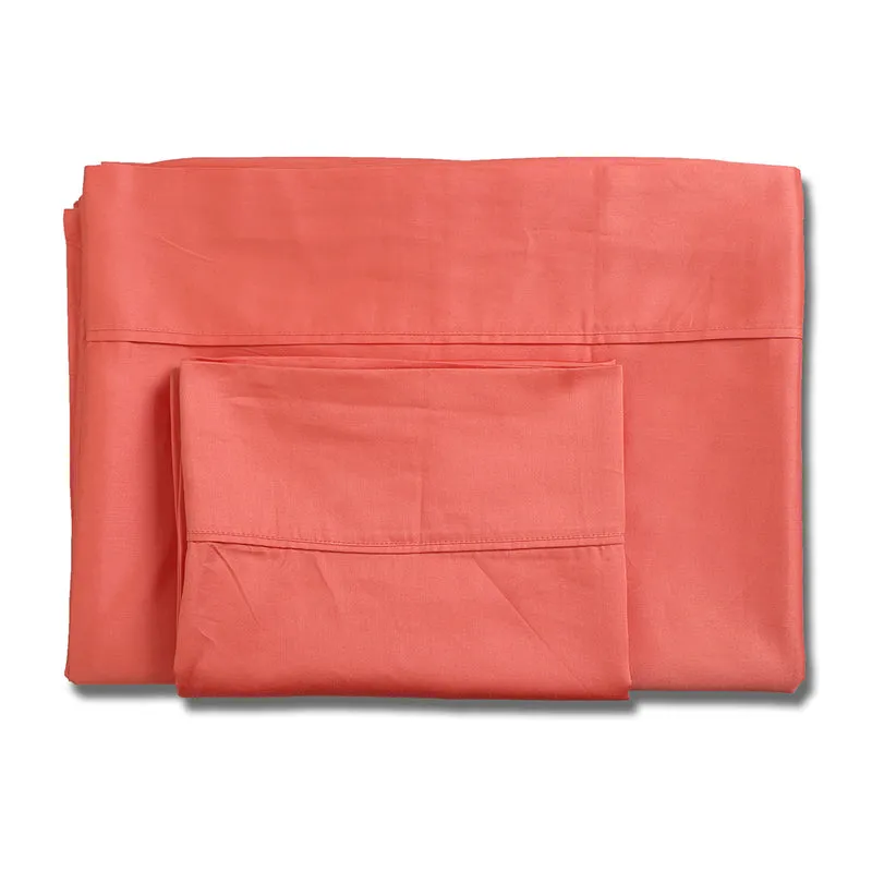 Subtle Grace Solid Cotton Bedsheet (Red) - 130 TC media 5