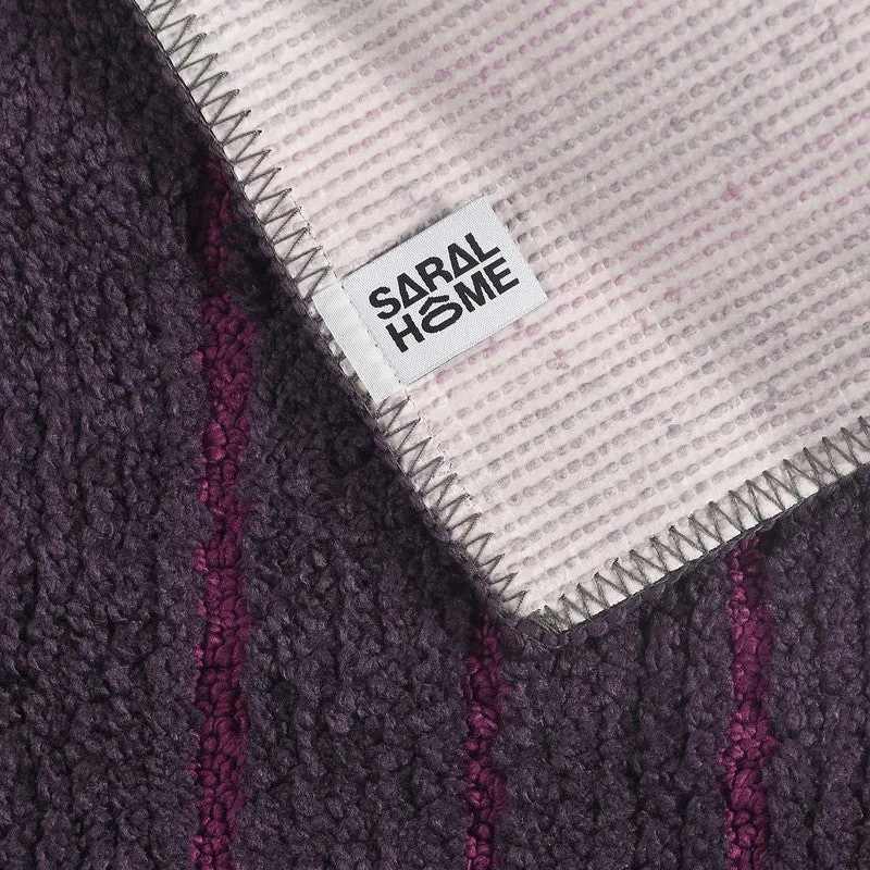 StripeEase Microfiber Bath Mats (Purple) - Set of Two media 4